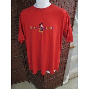 Vintage Mickey Mouse T shirt Red Embroidered Adult XXL Retro